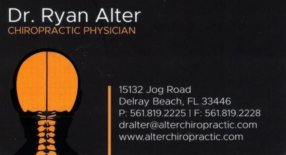 Business card for Alter Chiropractic