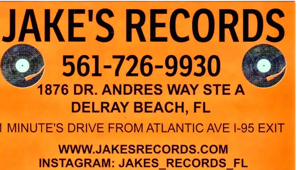 Business card for Jake's Records