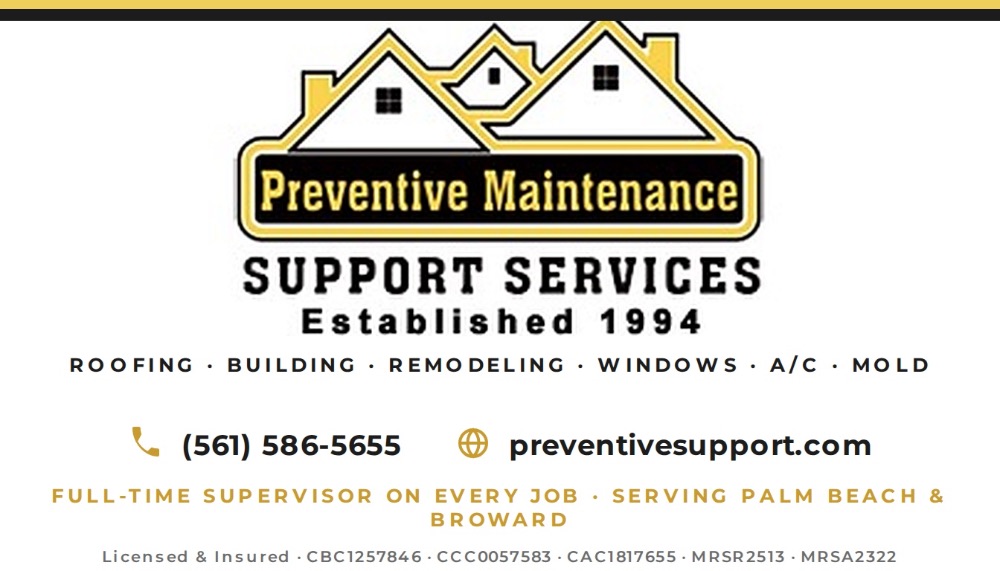 Business card for Preventive Maintenance Support Services
