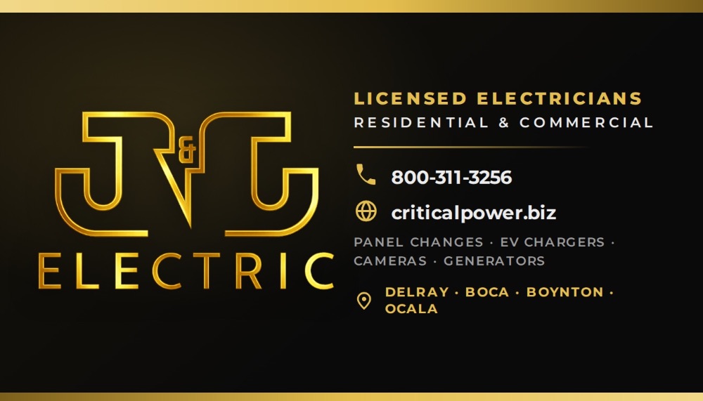 Business card for J&J Electric