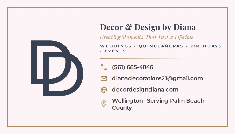 Business card for Decor & Design by Diana