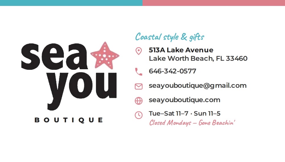Business card for Sea You Boutique