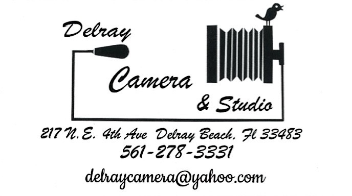 Business card for Delray Camera & Studio